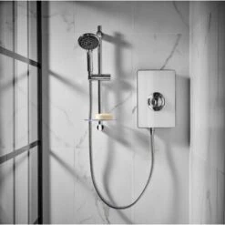 Triton Aspirante Electric Shower 9.5kW White Gloss 3 Spray Modern