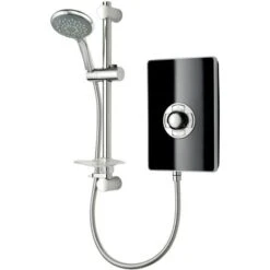 Triton Aspirante Electric Shower 8.5kW Modern Black Gloss 5 Spray