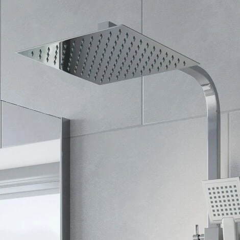 Thermostatic Shower Mixer Square Chrome Bathroom Twin Head Set - Image 3