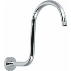 Shaped Shower Arm, Gooseneck Shower Arm Extension Heavy Duty Solid Stainless Steel Hose Replacement For Bathroom Shower Head (Shower Arm Plated)