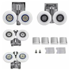 Shower Door Rollers 26mm Double Sliding Shower Door Roller Rustproof Shower Door Rollers Shower Enclosure Roller For 6-8mm Glass Door,2 Pairs