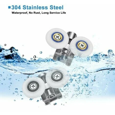 Shower Door Rollers 26mm Double Sliding Shower Door Roller Rustproof Shower Door Rollers Shower Enclosure Roller For 6-8mm Glass Door,2 Pairs - Image 4