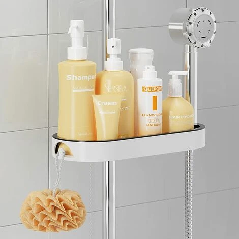 No Drilling Shower Shelf, Adjustable Shower Soap Holder With Buckle And Hook For Shower Rail, Fit 22, 24, 25mm Rail - Image 2
