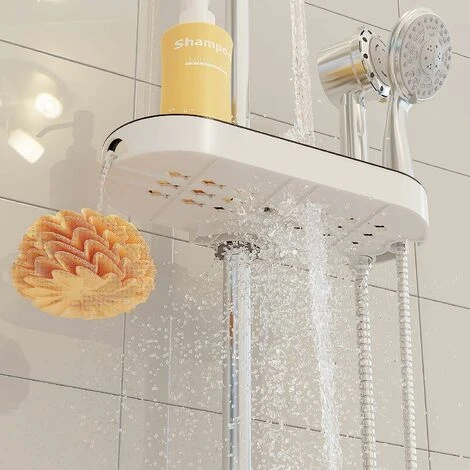 No Drilling Shower Shelf, Adjustable Shower Soap Holder With Buckle And Hook For Shower Rail, Fit 22, 24, 25mm Rail - Image 3