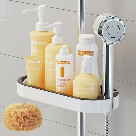 No Drilling Shower Shelf, Adjustable Shower Soap Holder With Buckle And Hook For Shower Rail, Fit 22, 24, 25mm Rail - Image 4