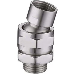 Swivel Shower Head With Brass Ball Joint Adjustable Shower Arm Connector Universal Shower Component Brushed Niekel