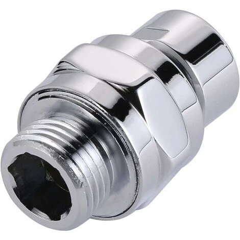 MODOU Adjustable Brass Swivel Ball Joint, Connect To Shower Arm, Adjustable Shower Arm Head Angle Swivel Ball Joint In G1/2 Chrome Brass - Image 3