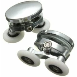 2x Twin Shower Door Glass Top Rollers Alloy Wheels 25mm Pulleys Zinc Runners Mohoo