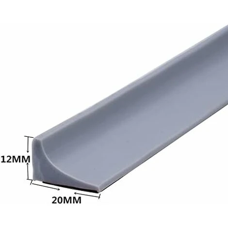 LITZEE 2 ME Gray Silicone Shower Barrier Retention System, Self Adhesive Rubber Shower Threshold, Water Dam, Waterproof Door Seal For Bathroom Floor - Image 3