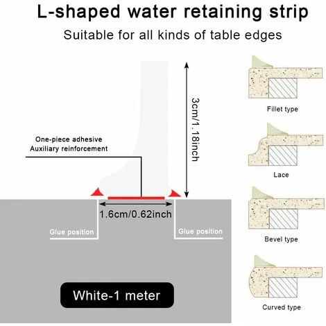 LITZEE Flood Barrier Threshold Bar Internal Door Seal Collapsible Shower Strip Bathtub Screen For Wet And Dry Separation Suitable For Kitchen And Bathroom (100cm, White) - Image 2
