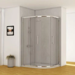 Aquariss 1200 X 900mm Offset Right Hand Quadrant Shower Enclosure With Easy Clean Glass - FREE Shower Tray & Waste