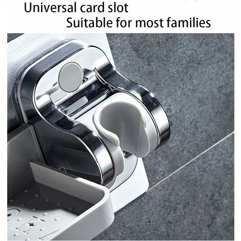 Hand Shower Holder Shower Head Holder No Drilling Strong Grip Handheld Shower Holder Adjustable Angle (Multifunctional) - Image 3