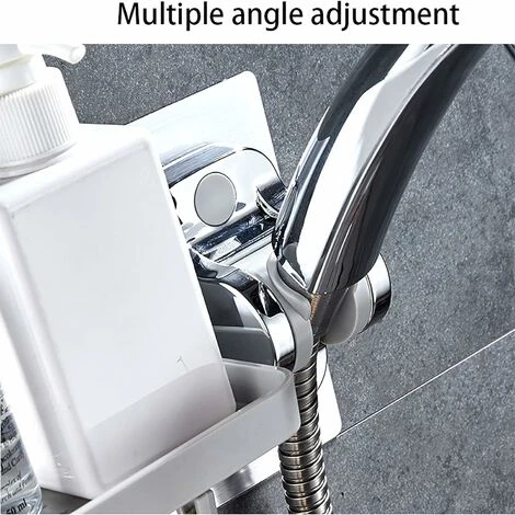 Hand Shower Holder Shower Head Holder No Drilling Strong Grip Handheld Shower Holder Adjustable Angle (Multifunctional) - Image 4