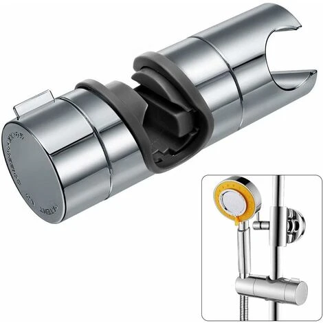 Universal Hand Shower Holder, Adjustable Hand Shower Holder, 360° Rotatable Hand Shower Holder For 18-25mm OD Slide Bar, ABS Quality Plastic, Chrome Plated - Image 2