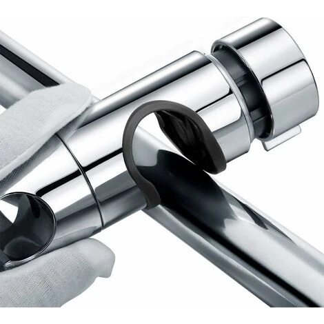 Universal Hand Shower Holder, Adjustable Hand Shower Holder, 360° Rotatable Hand Shower Holder For 18-25mm OD Slide Bar, ABS Quality Plastic, Chrome Plated - Image 3