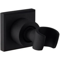 Black Shower Holder Stainless Steel Shower Head Holder Wall Mounted Handheld Shower Holder 360° Rotatable Shower Head Bracket,Square