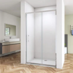 SKY Bathroom Sliding Shower Door Enclosure Cubicle 1500x1900mm 8mm NANO Glass + 1500x700mm Tray Waste Tree