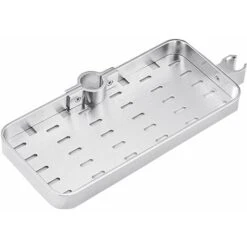 Aluminum Alloy Adjustable Telescopic Shower Shelf Bathroom Organizer Soap Holder No Drilling Assembly For 19mm-25mm