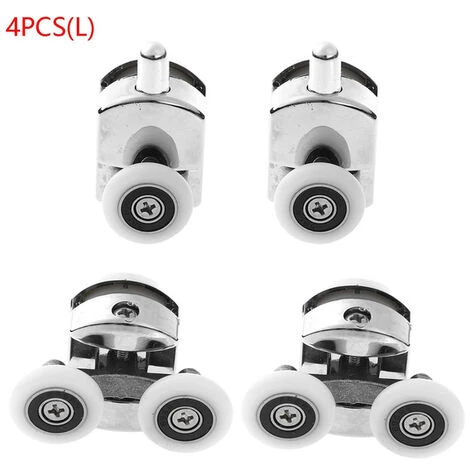 25mm Zinc Alloy Shower Door Roller Pulley Spare Parts Bathroom Shower Glass Door Hardware Accessories (2 Single Wheels & 2 Double Wheels)