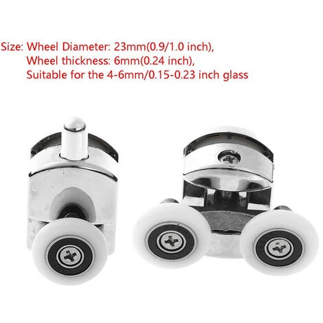 25mm Zinc Alloy Shower Door Roller Pulley Spare Parts Bathroom Shower Glass Door Hardware Accessories (2 Single Wheels & 2 Double Wheels) - Image 2