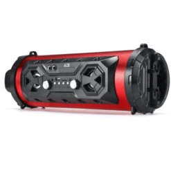 Super Bass HIFI AUX FM Stereo Bluetooth Wireless Portable Radio And Speaker LED Red