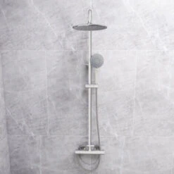 Sky Thermostatic Mixer Shower Set COOL TOUCH Thermostatic Valve Square Silver
