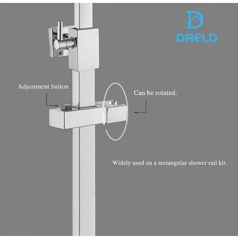 Adjustable Sliding Shower Head Holder, ABS Shower Holder For Bathroom, 31 X 18 Mm Rectangular Shower Bar - Image 3