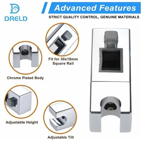 Adjustable Sliding Shower Head Holder, ABS Shower Holder For Bathroom, 31 X 18 Mm Rectangular Shower Bar - Image 4