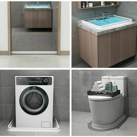 Shower Door Seal, Collapsible Shower Barrier, Shower Threshold For Wet And Dry Separation, Suitable For Kitchen And Bathroom (100 CM, 1pcs White) - Image 5