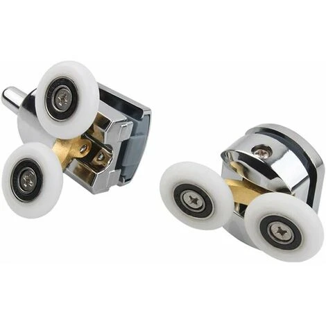 23mm 4 Replacement Rollers For Sliding Shower Door 2 Upper And 2 Lower Chrome Doors Suitable For 14mm Glass Holes - Image 2