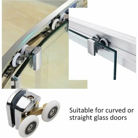 23mm 4 Replacement Rollers For Sliding Shower Door 2 Upper And 2 Lower Chrome Doors Suitable For 14mm Glass Holes - Image 4