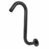 8 Inch Shower Arm 201 Stainless Steel High Rise S-Curved Shower Extension Arm G1/2 Bathroom Accessory Showerhead Extension (Black)