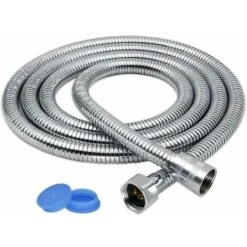 Stainless Steel Flexible Shower Hose For Bath, Replacement Anti-Twist Handheld Shower Hose, Double Locking (G1/2), Chrome 2m