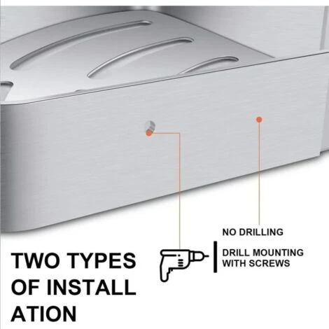 Corner Shower Shelf, Bathroom Shelf Without Drilling Basket Shower Storage Aluminum Wall Adhesive Shower Holder Organizer For Shampoo (Triangle, 2 Pieces) - Image 2