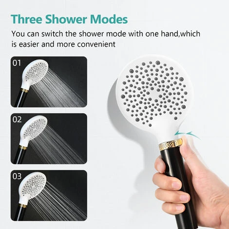 EMKE Shower Head And Hose Set Powerful Flow Shower Head Water Filter Shower 1.5M Hose IF And Red Dot Design Award-Winning Showerhead, Black - Image 3