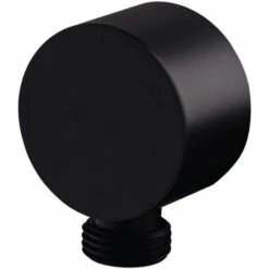 Rose-Shower Socket Shower Hose Fitting Round Wall Connection Elbow (black)