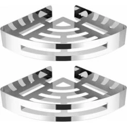 Orchid-Bathroom Shower Shelf Rustproof Corner Shower Storage 304 Stainless Steel (Triangle, 2 Packs)