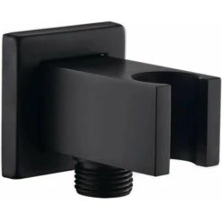 Rose-Wall Connection Elbow With Shower Bracket 1/2" Brass Square Fitting(Black)